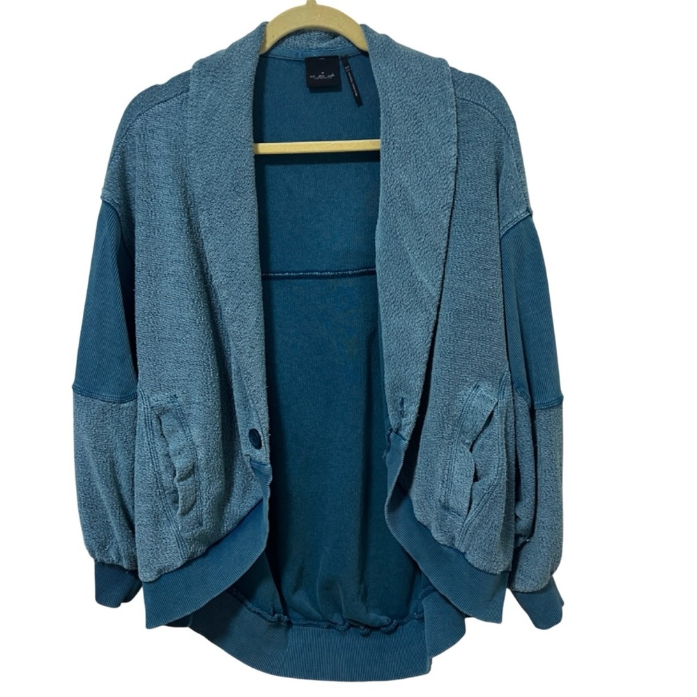 Urban Outfitters Out from Under Deanna Cocoon Coatigan XS/S Teal Blue - Picture 2 of 6